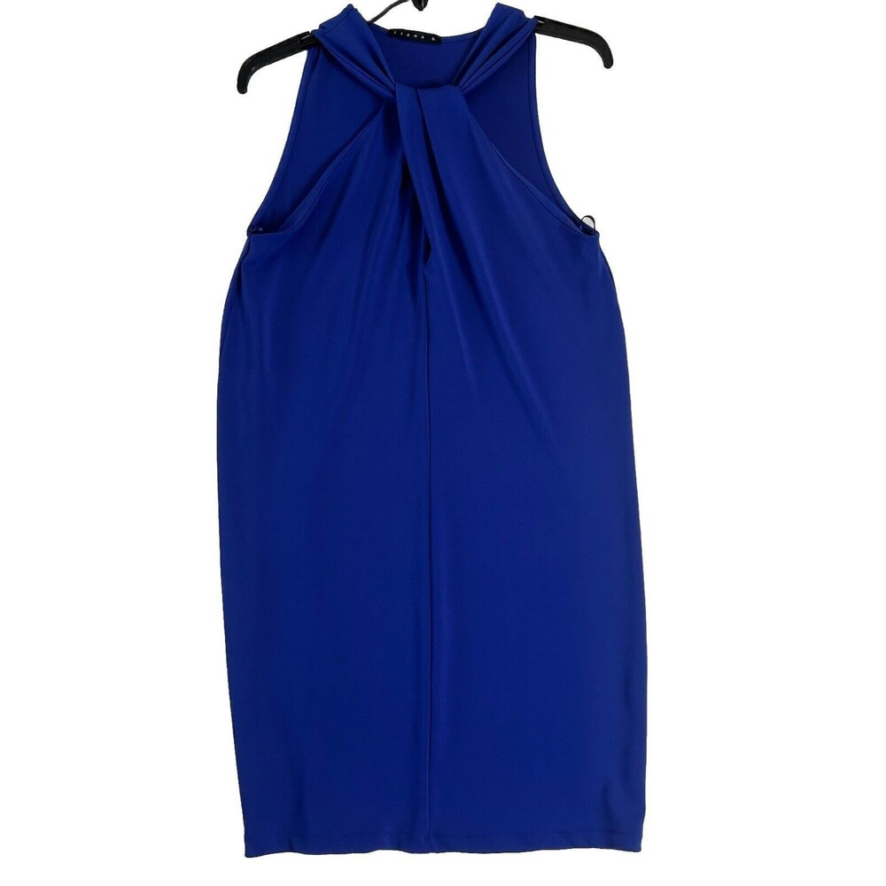 Womens Large Sheath Dress Cobal Blue Sleeveless Knee Cocktail Party Sexy Stretch